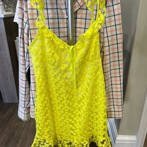 Revolve bright neon yellow dress